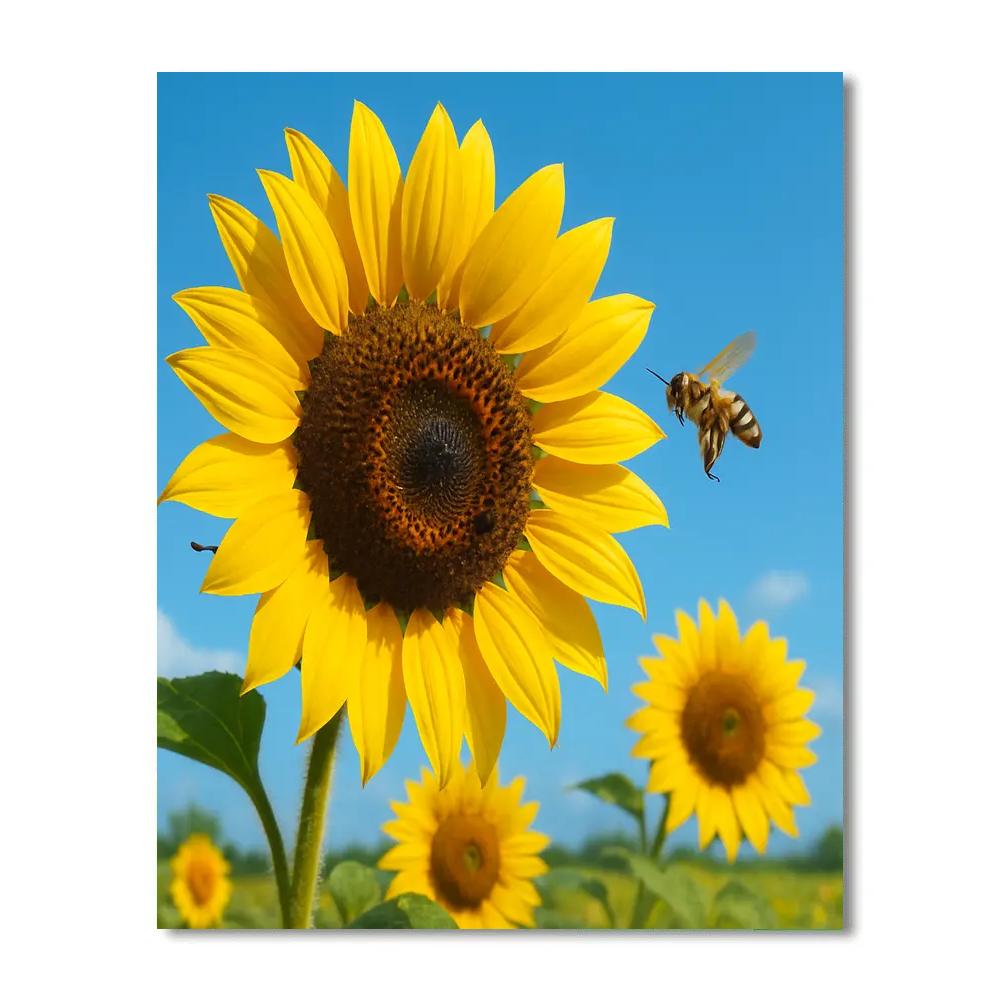 Sunflower Solar Reverie paint by number