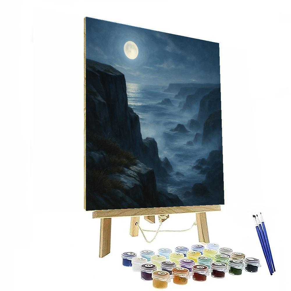 Moonlit Coastal Cliffs And Sea Fog DIY paint by numbers