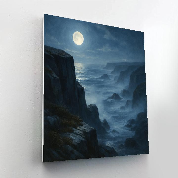Moonlit Coastal Cliffs And Sea Fog DIY paint by numbers