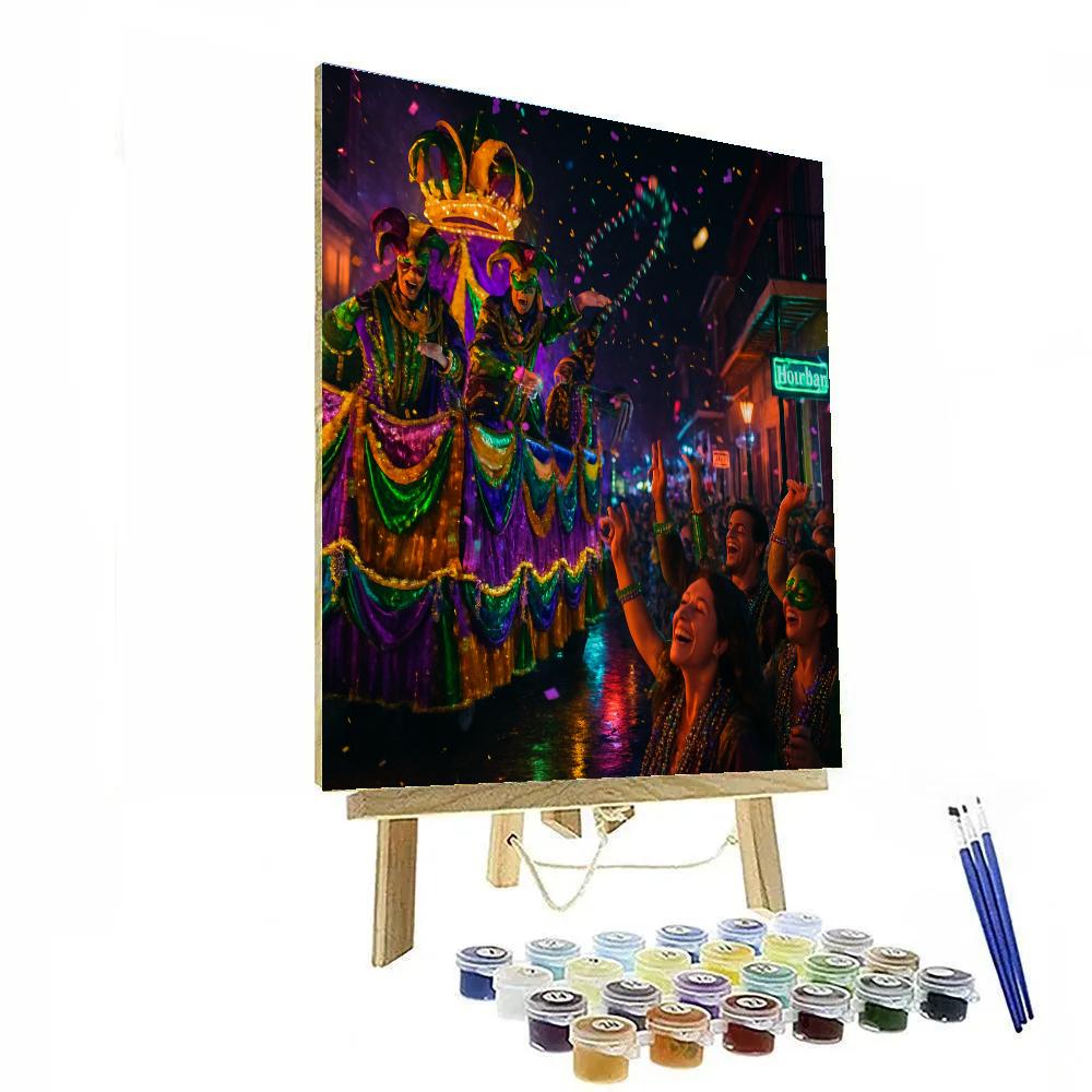 Mardi Gras Float Passing Bourbon Street Number painting