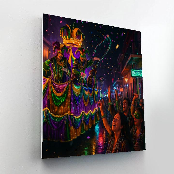 Mardi Gras Float Passing Bourbon Street Number painting