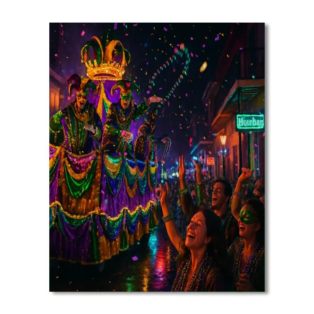 Mardi Gras Float Passing Bourbon Street Number painting