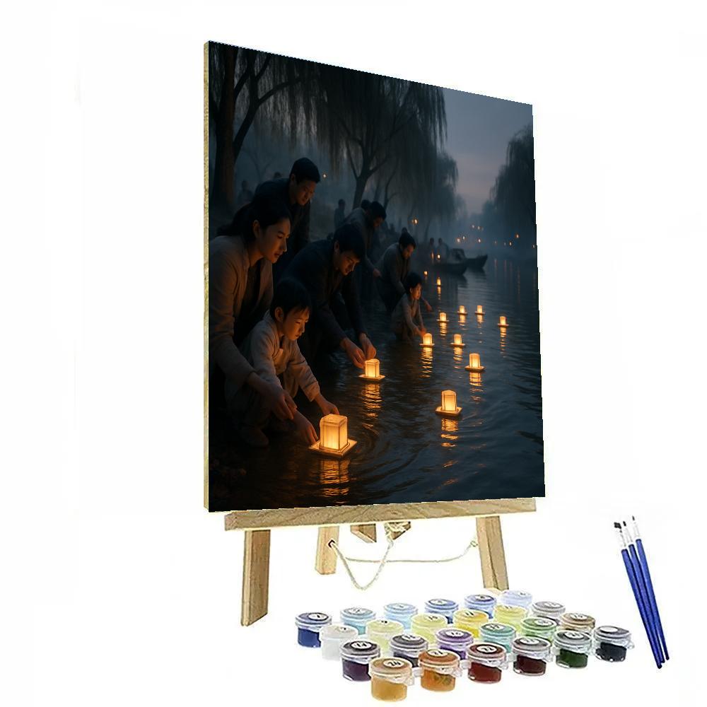 Lantern Festival River Release At Twilight paint by numbers