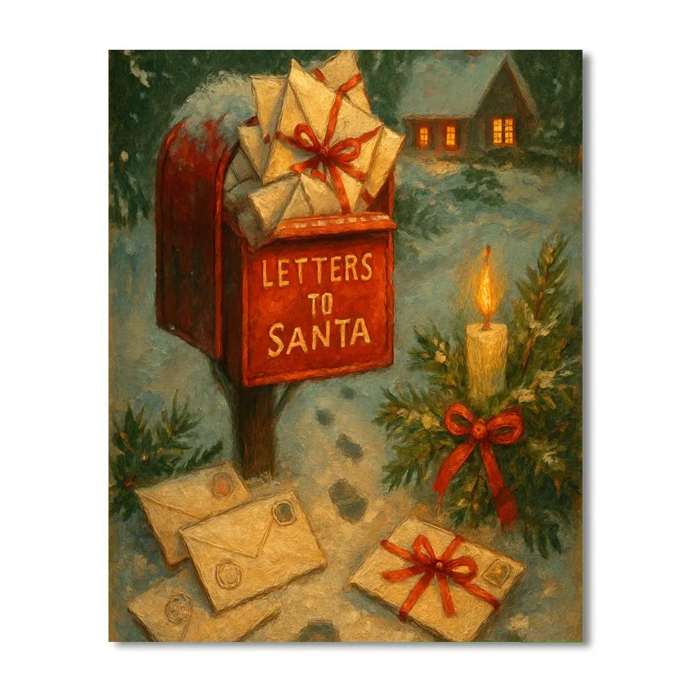 Snowbound Mailbox Of Wishes paint by number