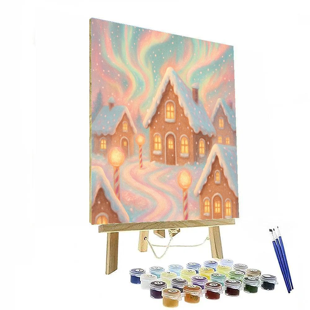 Aurora Over The Gingerbread Hills Paint by numbers kits