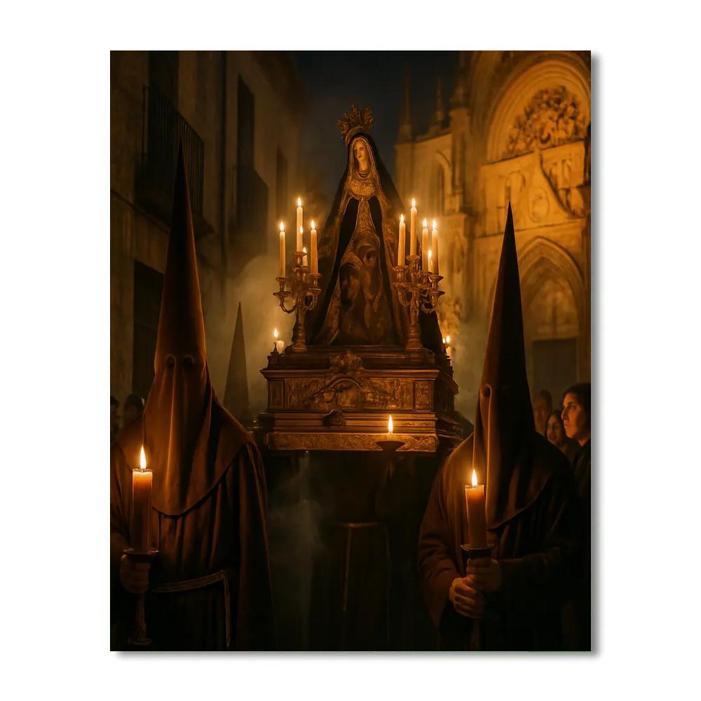 Semana Santa Procession Through Historic Plaza paint by numbers