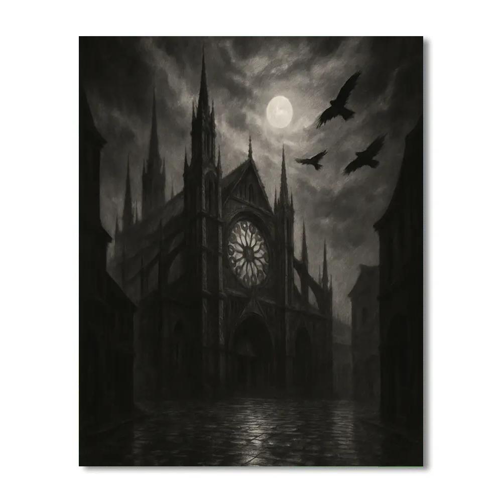 Gothic Nocturne Spires paint by numbers