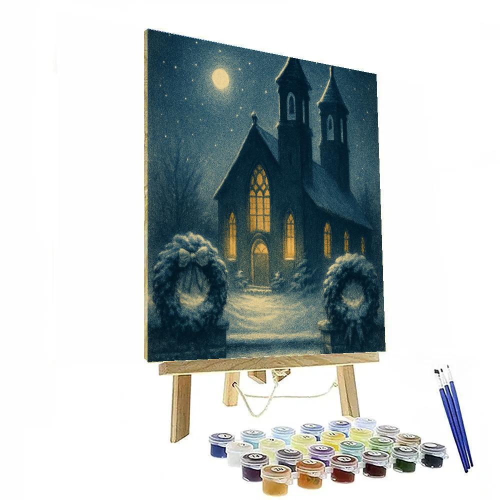 Cathedral Bells In Winter Hush Number painting
