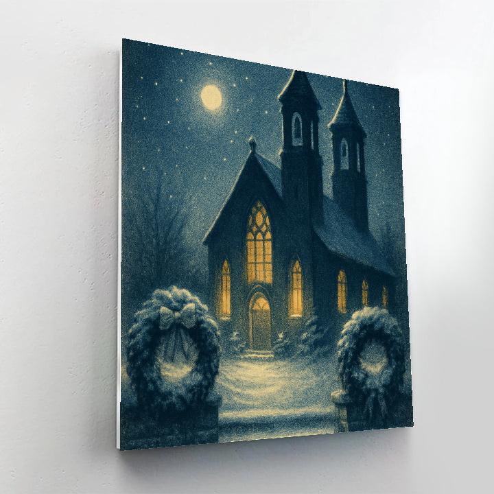 Cathedral Bells In Winter Hush Number painting