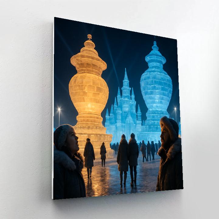Harbin Ice Lantern Festival At Night Paint by numbers art