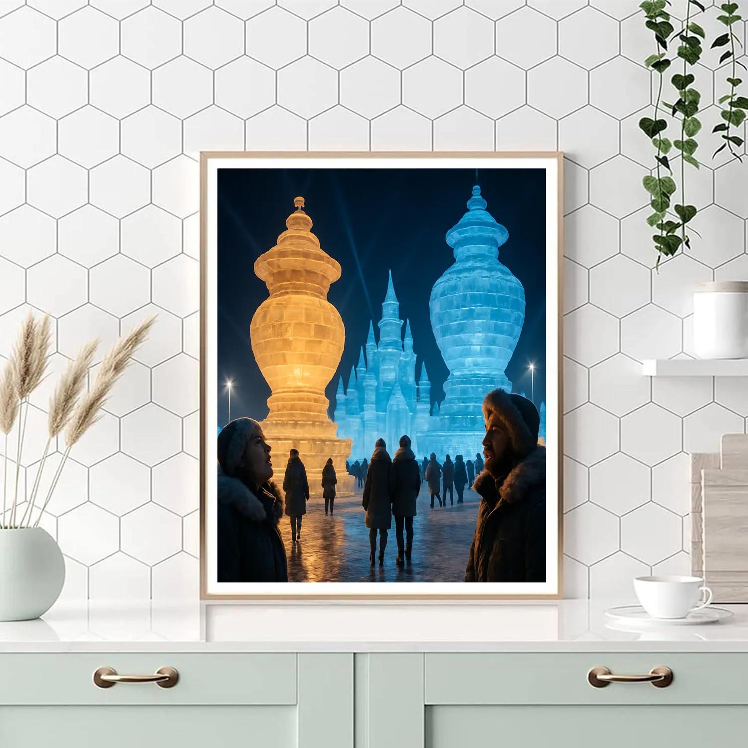 Harbin Ice Lantern Festival At Night Paint by numbers art