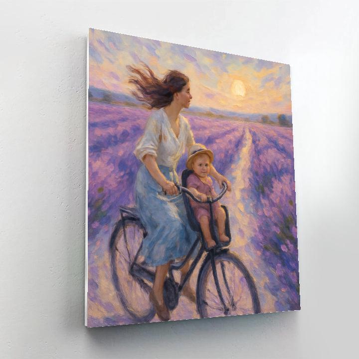 Bike Ride Through Lavender Fields DIY paint by numbers
