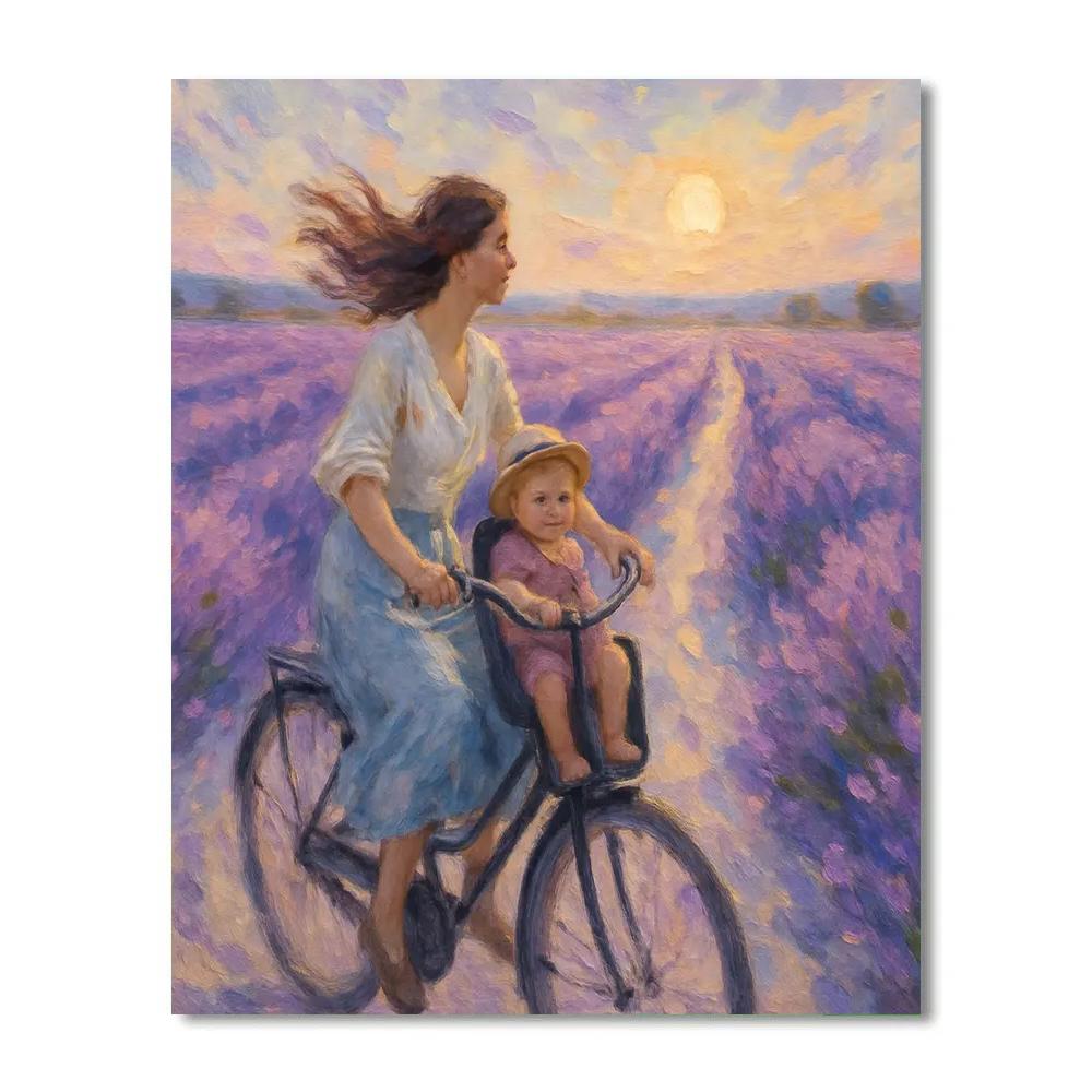 Bike Ride Through Lavender Fields DIY paint by numbers