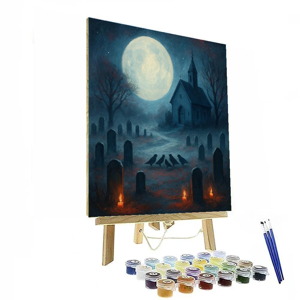 Silent Churchyard Nocturne Paint by numbers art