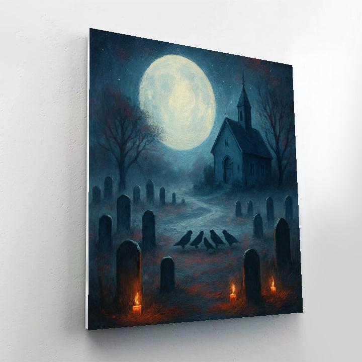 Silent Churchyard Nocturne Paint by numbers art