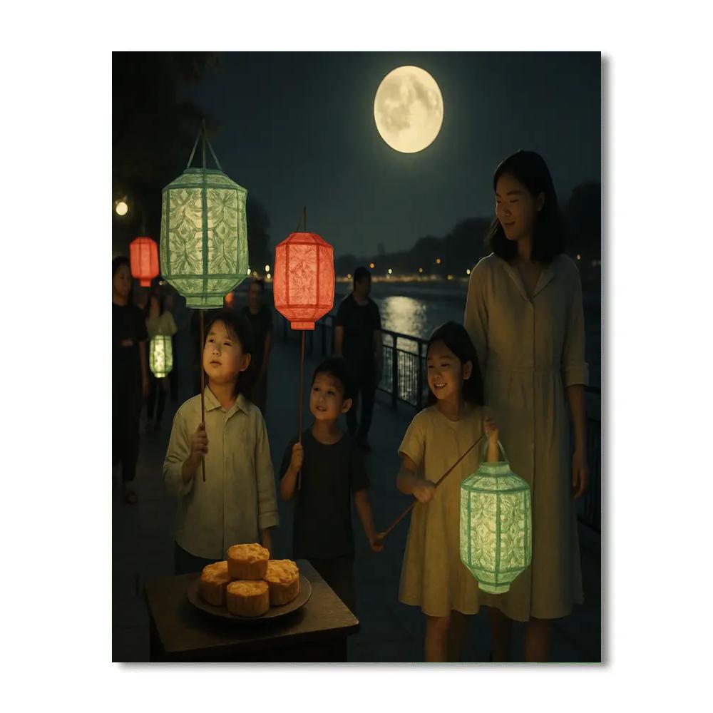 Lantern Parade At Mid Autumn Moon Festival paint by numbers