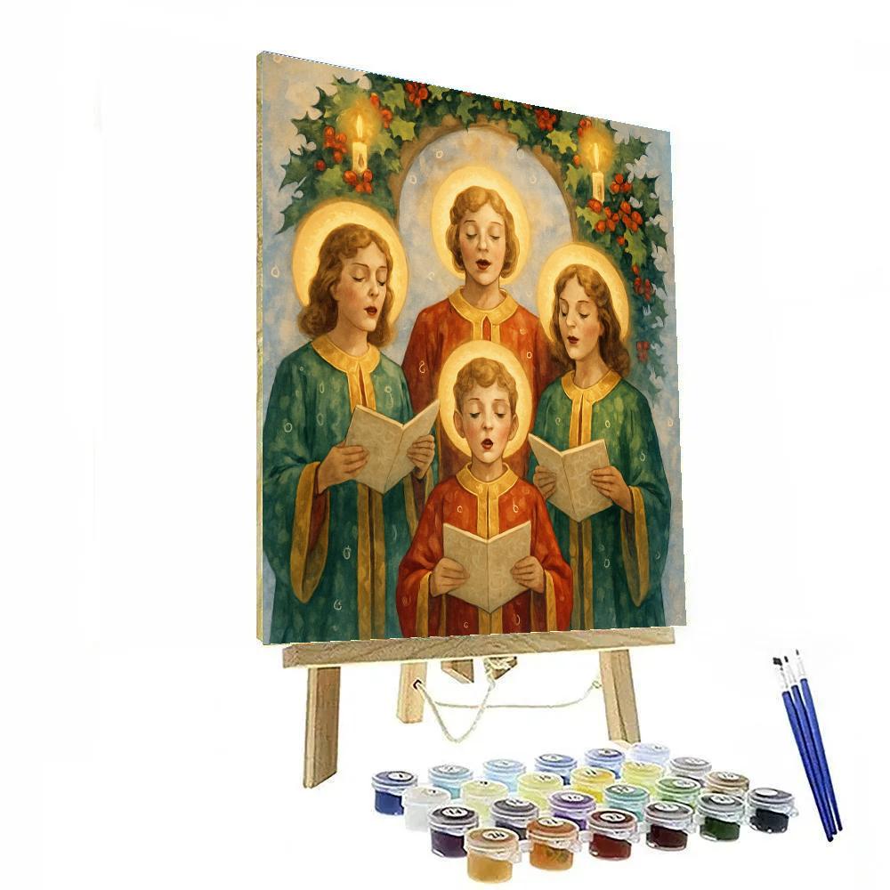 Candles And Holly Harmony painting number kit
