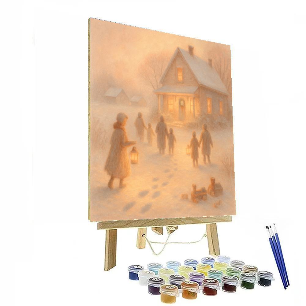 Lantern Walk To The Festive Farmhouse Number painting