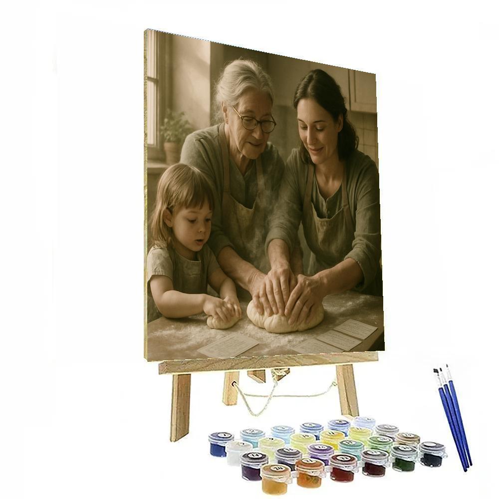 Quiet Cooking Lesson With Grandma And Mom DIY paint by numbers