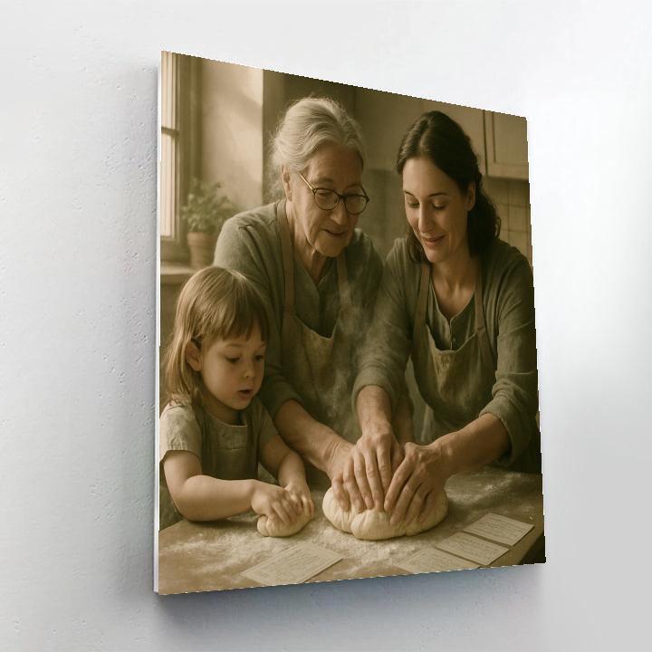 Quiet Cooking Lesson With Grandma And Mom DIY paint by numbers