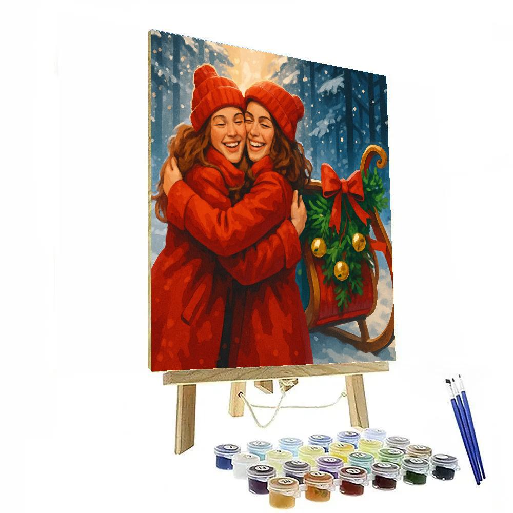 Snowy Sleigh Reunion Numbered painting kits