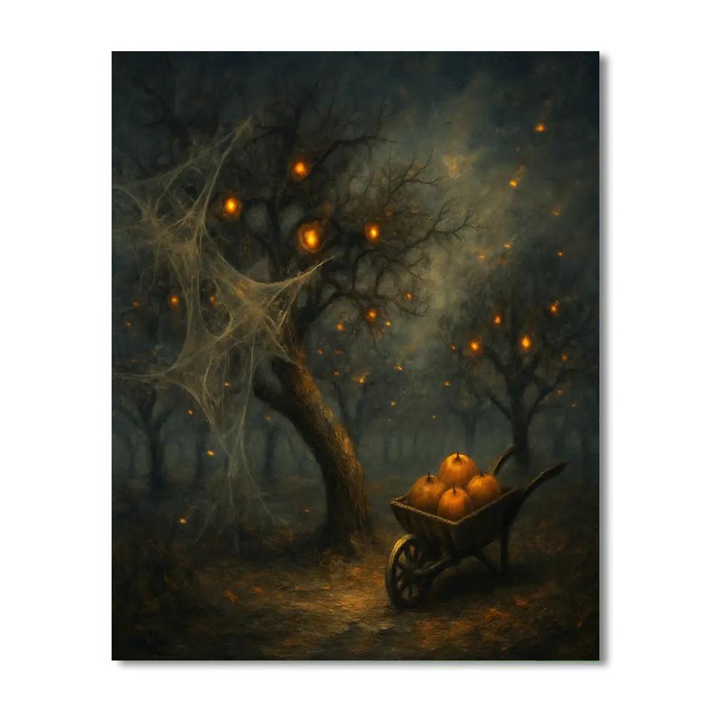 Cobwebbed Orchard Twilight paint by numbers