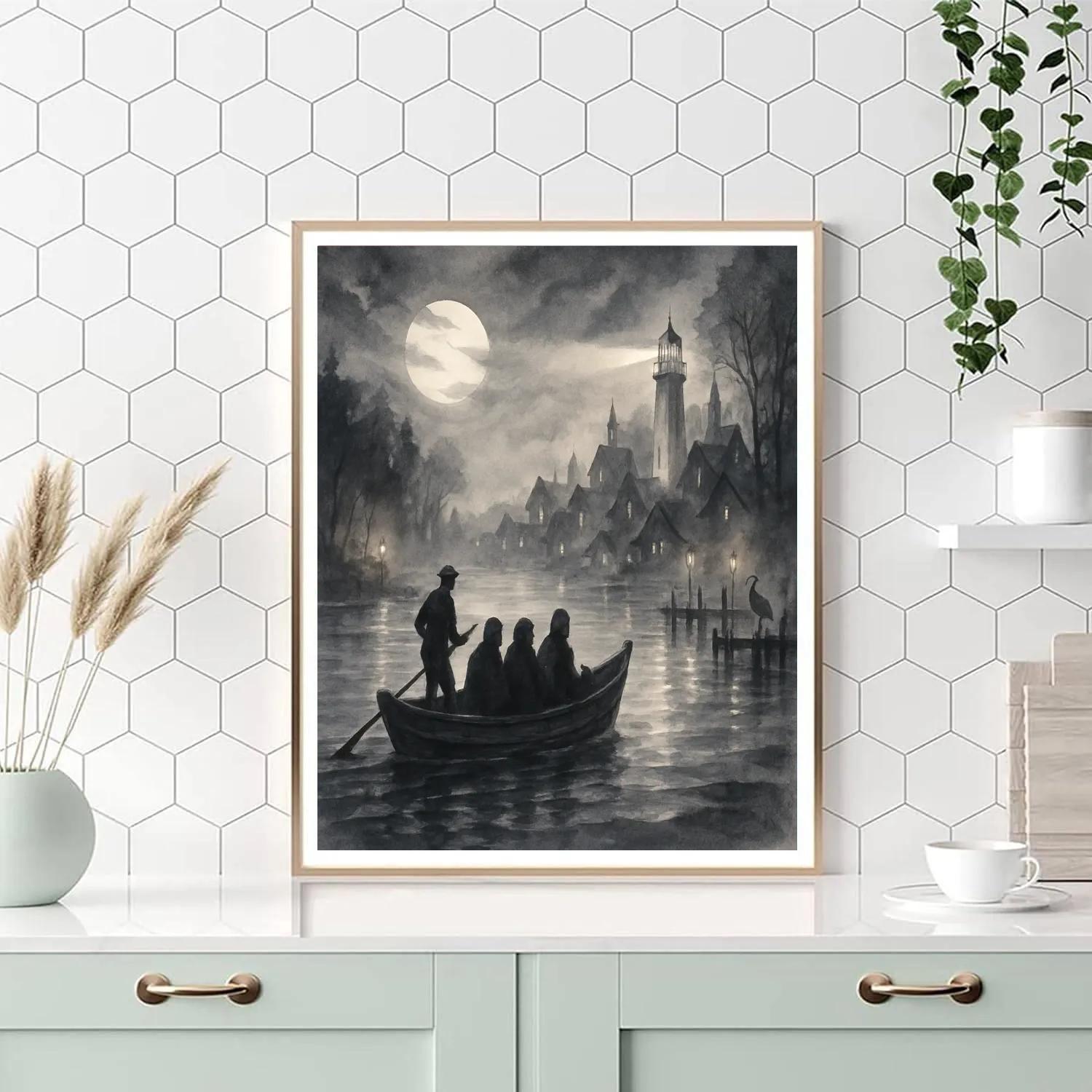 Spectral Ferry At Dusk Painting by numbers kit