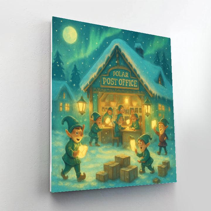 Polar Post Office At Twilight painting number kit