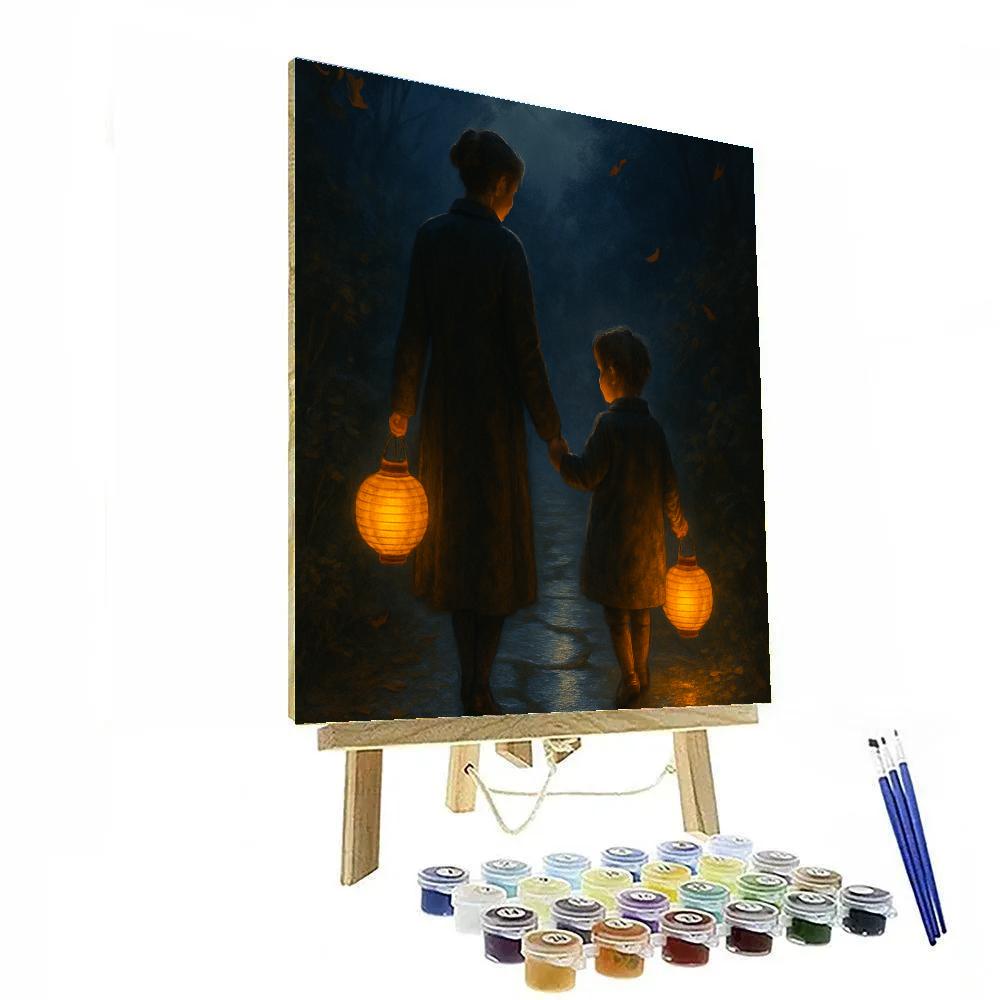Mother And Child Lantern Walk Number painting