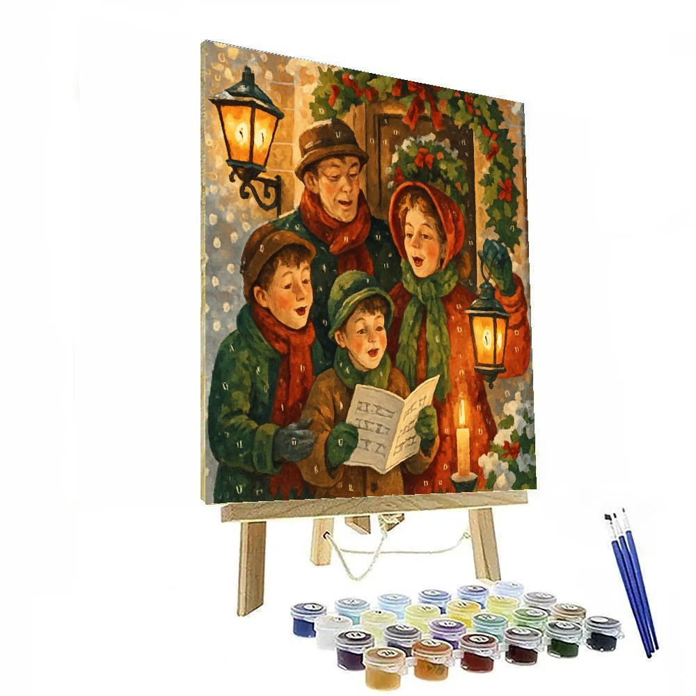 Cozy Christmas Carolers Painting by numbers kit