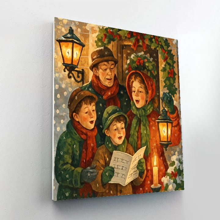 Cozy Christmas Carolers Painting by numbers kit