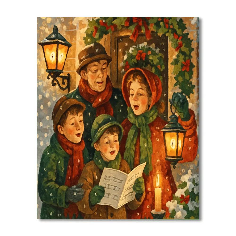 Cozy Christmas Carolers Painting by numbers kit