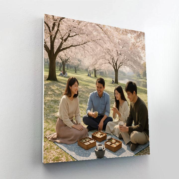 Hanami Picnic Under Cherry Blossoms Paint by numbers kits