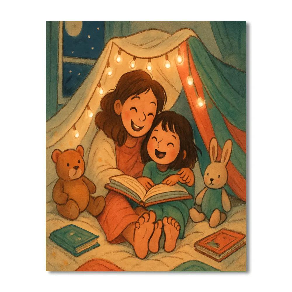 Playful Pillow Fort With Mom DIY paint by numbers