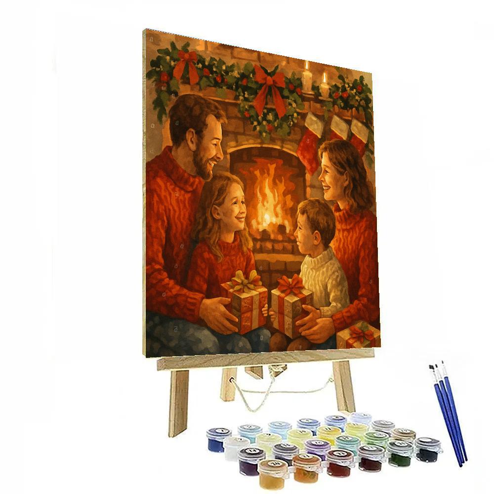 Holiday Hearthside Embrace Paint by numbers art