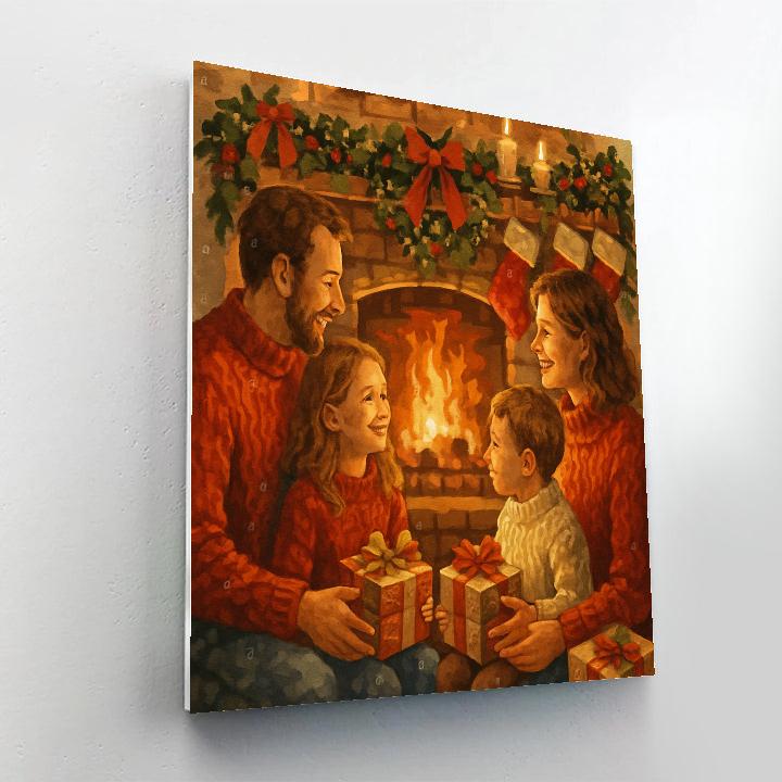 Holiday Hearthside Embrace Paint by numbers art