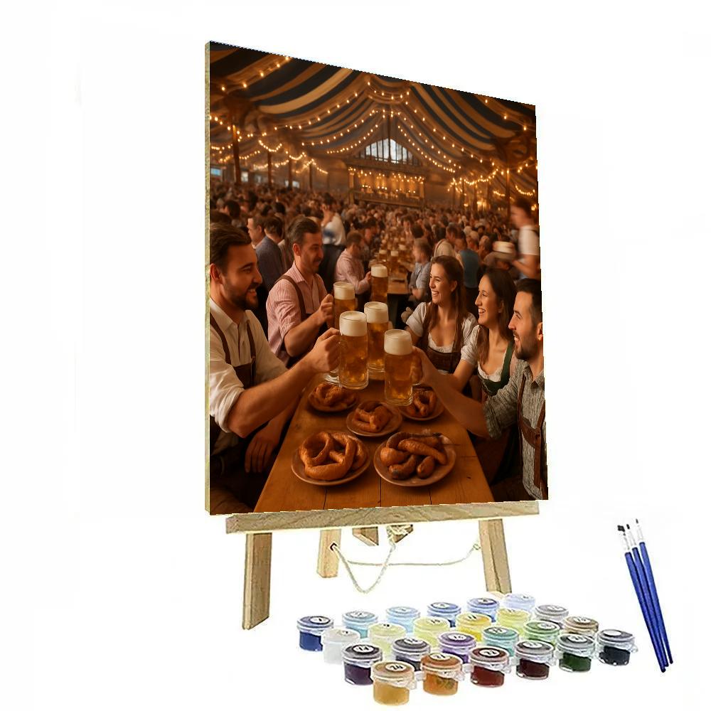 Oktoberfest Friends In Traditional Lederhosen paint by color