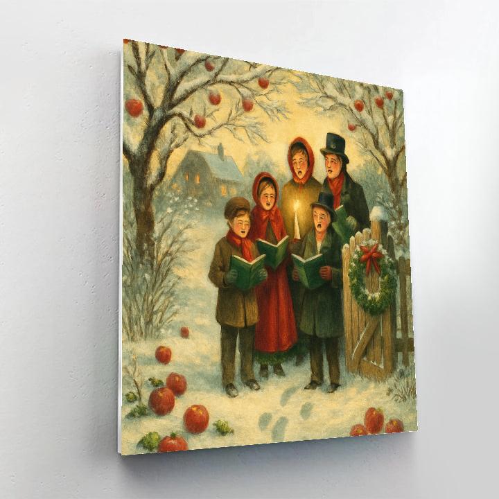 Frosted Orchard Carolers Number painting