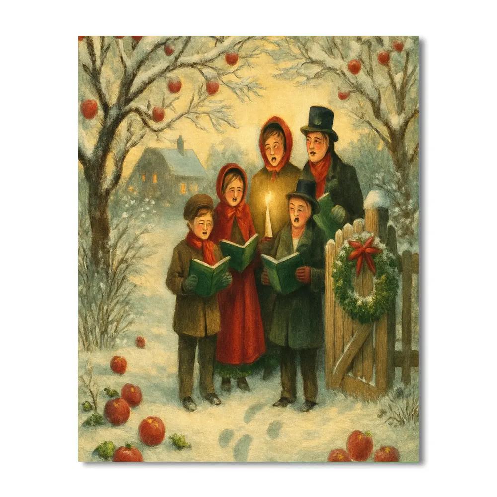 Frosted Orchard Carolers Number painting