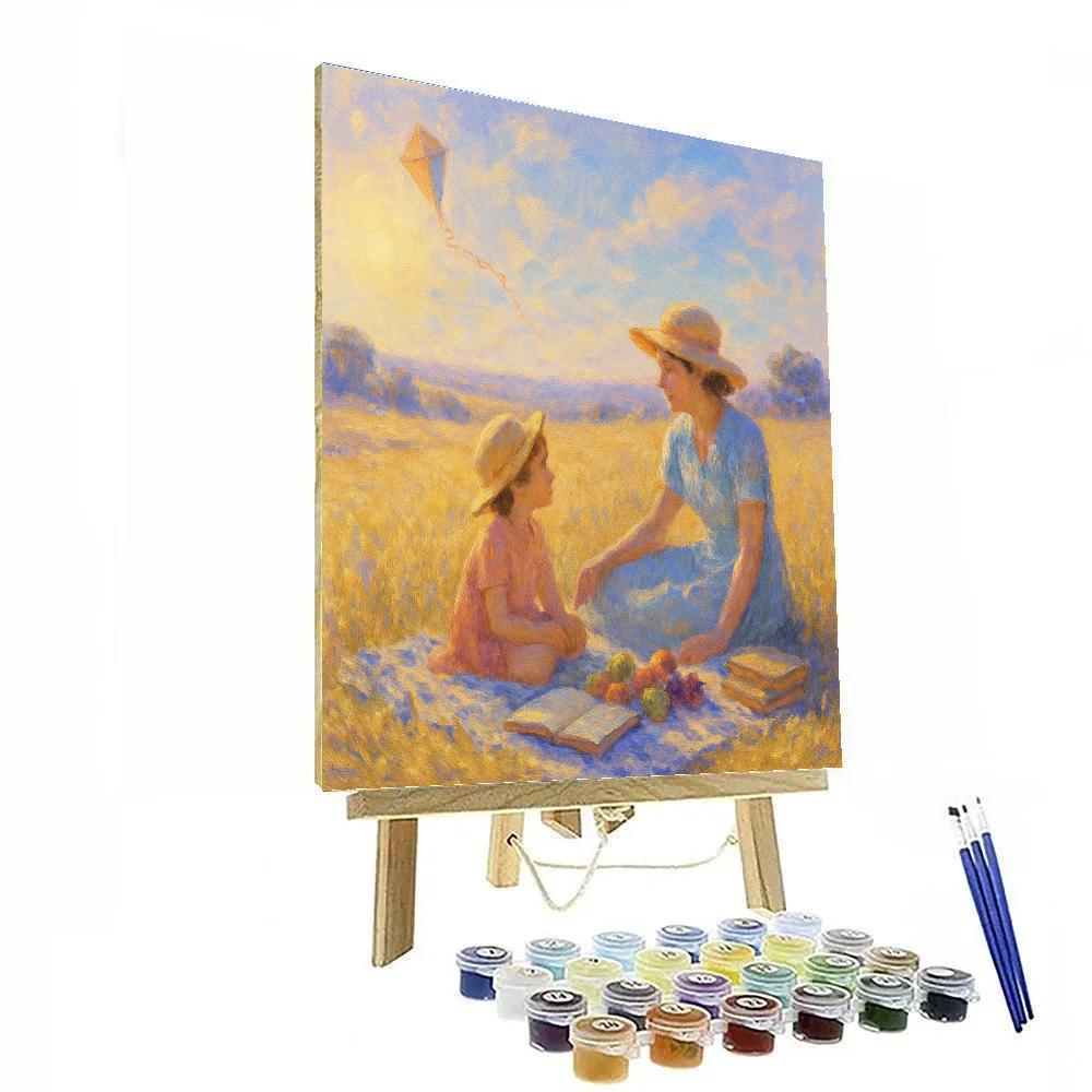 Sunlit Meadow Picnic With Mom paint by numbers