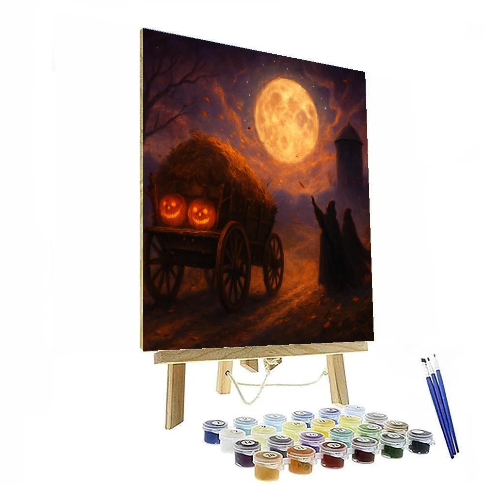 Hayride Under The Phosphor Moon Painting by numbers kit