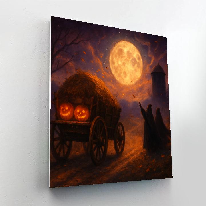 Hayride Under The Phosphor Moon Painting by numbers kit