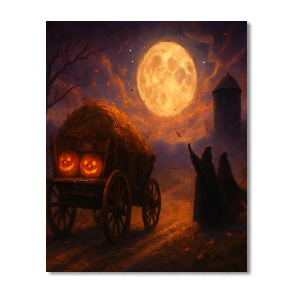 Hayride Under The Phosphor Moon Painting by numbers kit