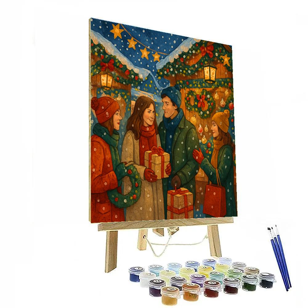 Festive Market Twilight painting number kit