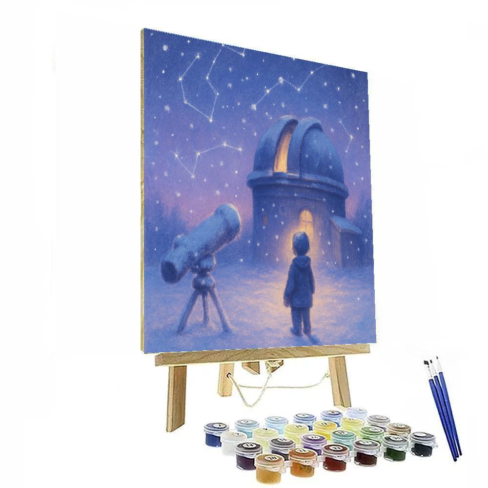 Stargazers Snowy Observatory paint by numbers