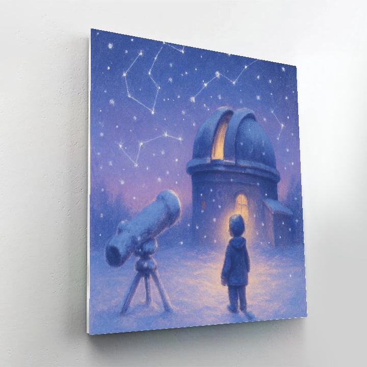 Stargazers Snowy Observatory paint by numbers