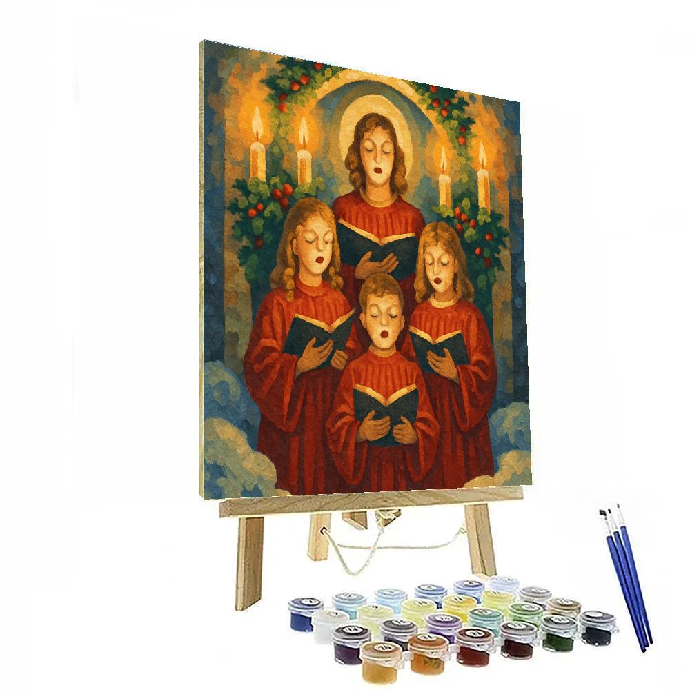 Glowing Candlelight Choir Number painting