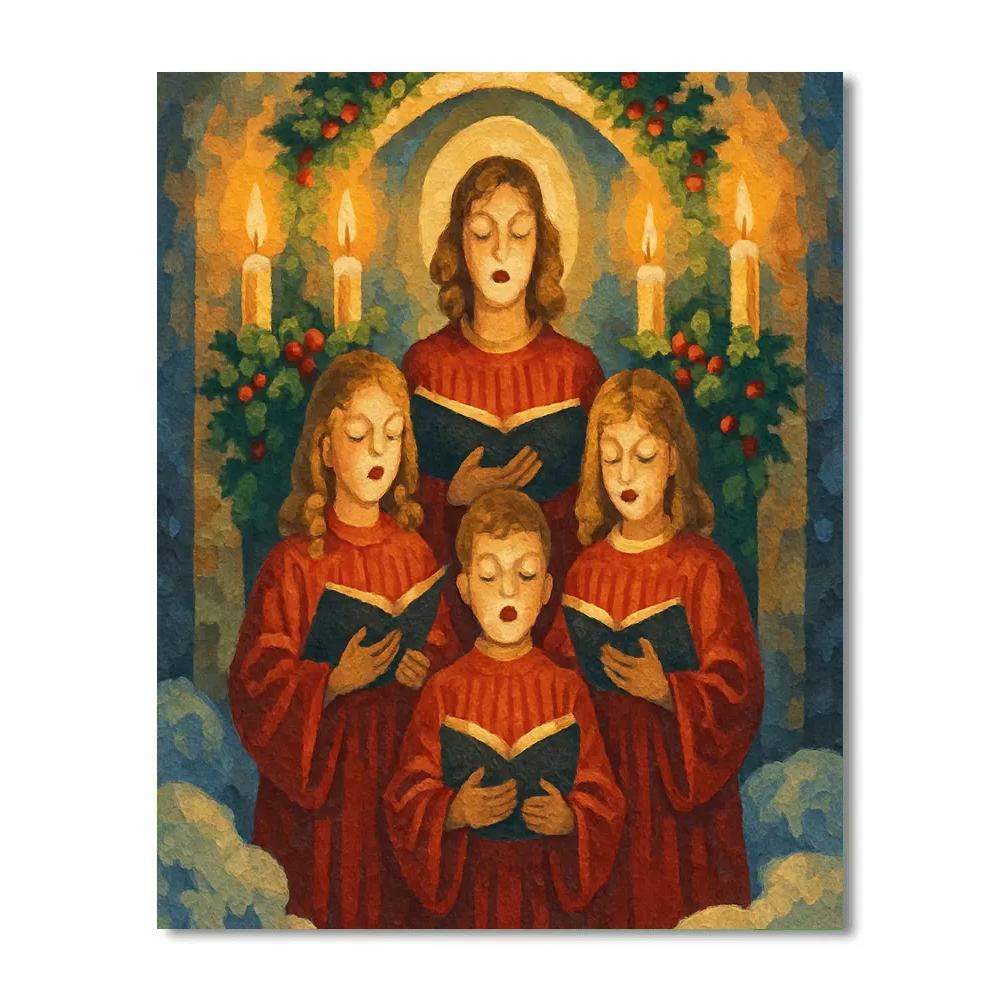 Glowing Candlelight Choir Number painting