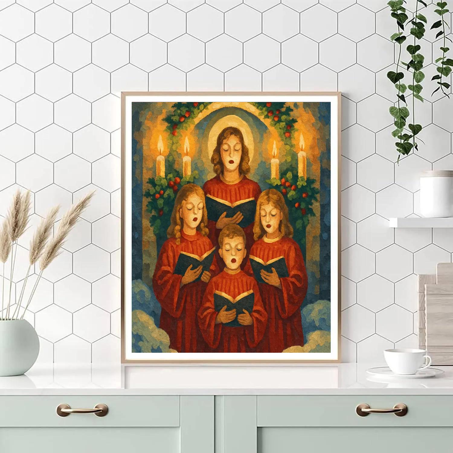 Glowing Candlelight Choir Number painting