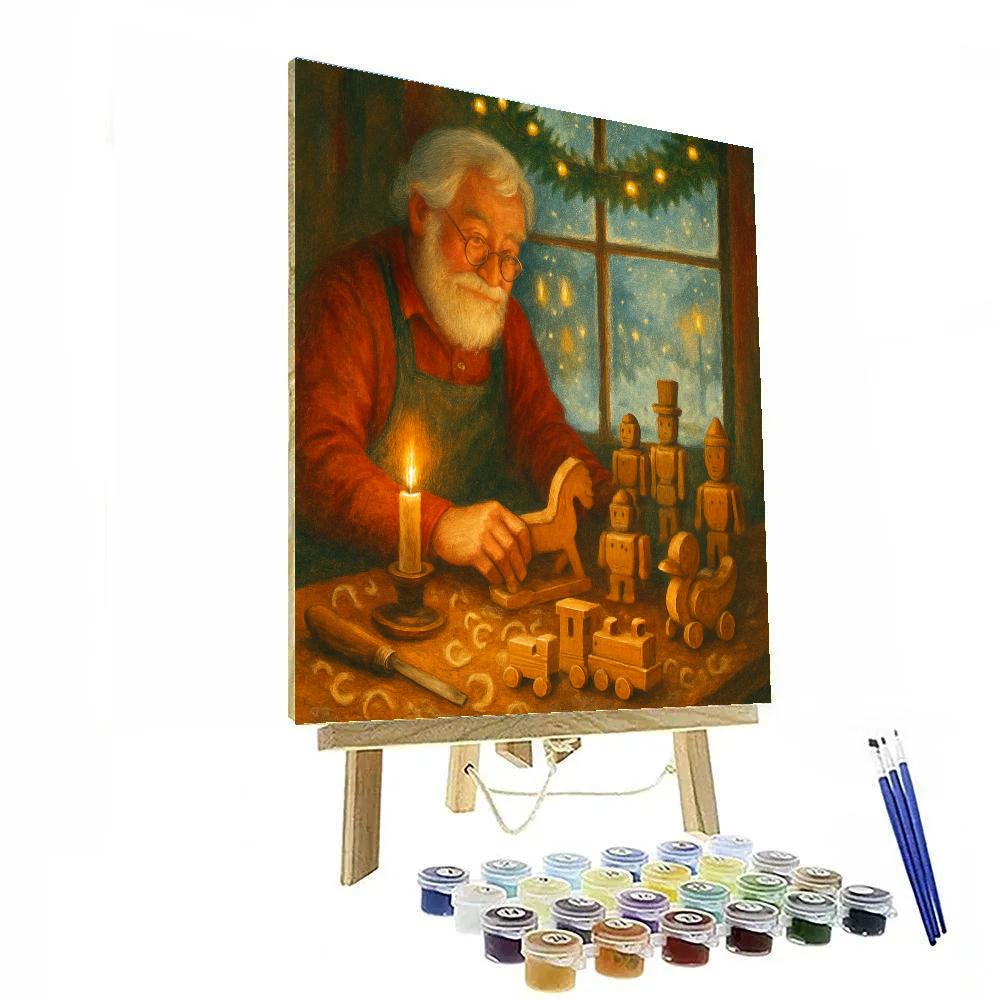 Snow-Covered Toymakers Window DIY paint by numbers